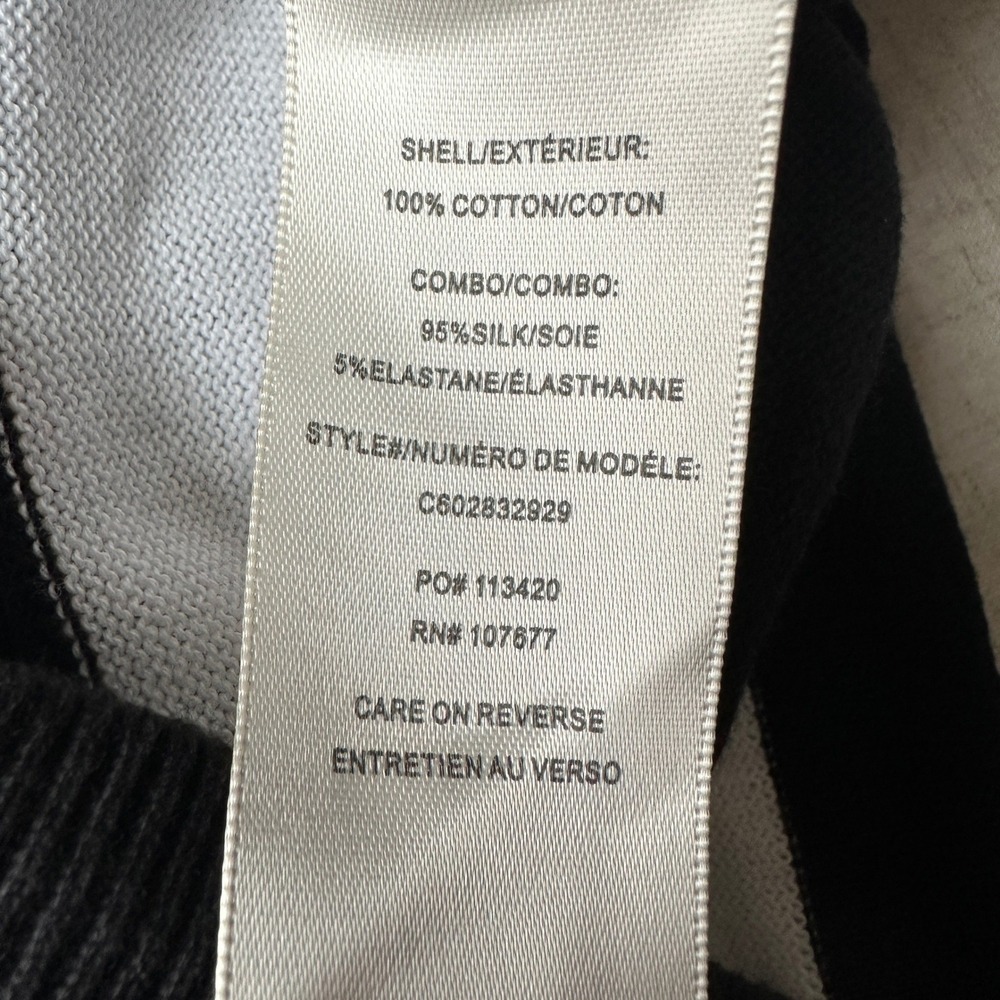 NWT Alice + Olivia Stacey Face Striped Cardigan Black White Sequin S - Picture 9 of 16